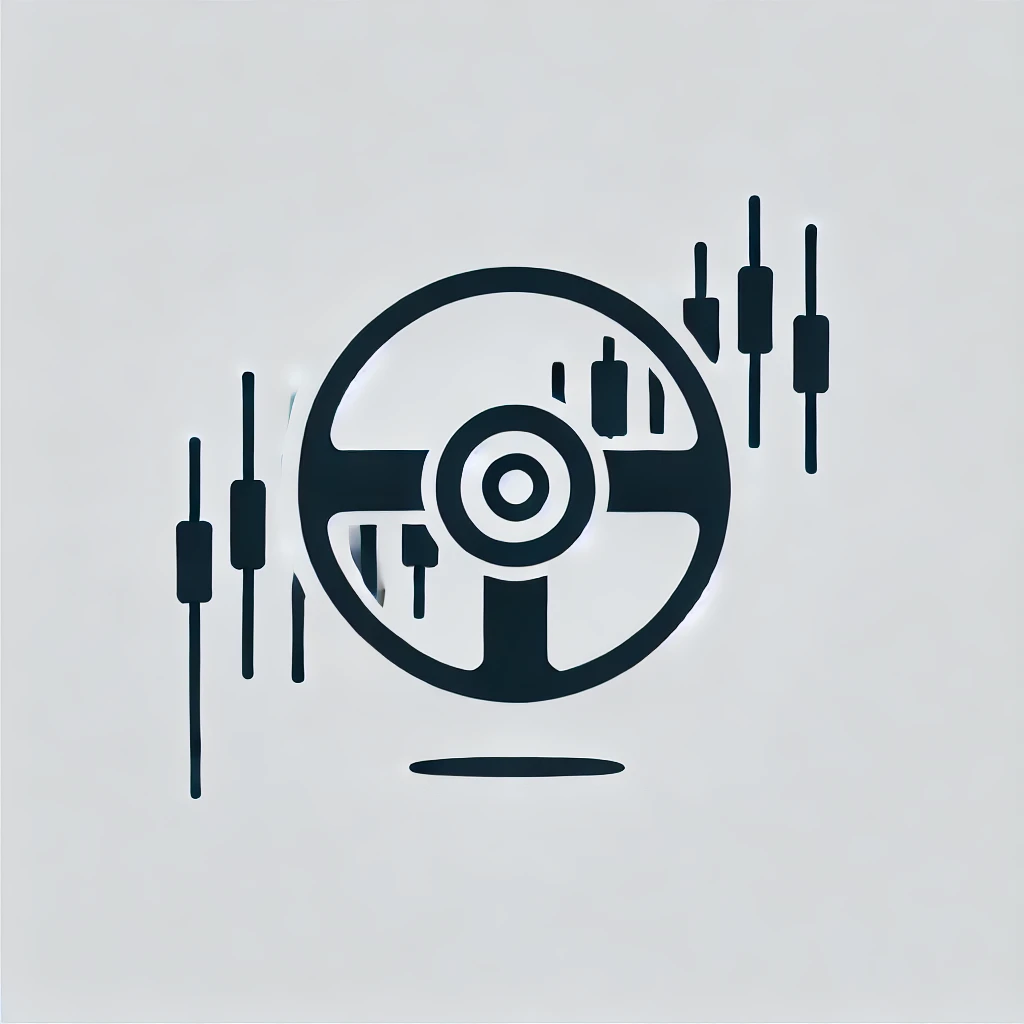 DALL·E 2024-09-14 12.39.54 - A simple logo design featuring a car steering wheel and candlestick chart combined. The logo should be minimalistic, without any text or symbols, focu